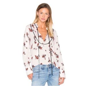 A.L.C. Walker Silk Blouse, Cream - 6